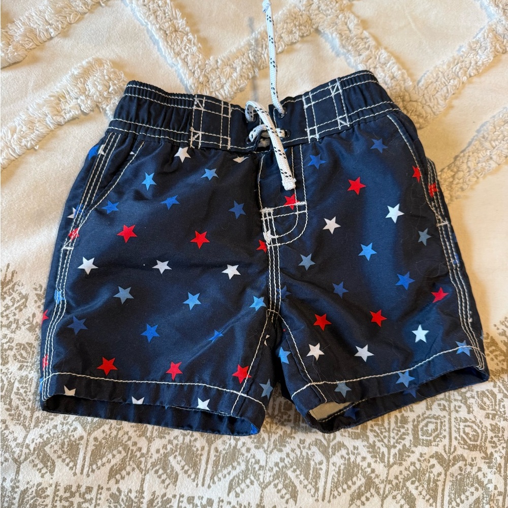 GAP Navy Star-Print Kids Shorts with Red, White & Blue Stars 6 - 12 months